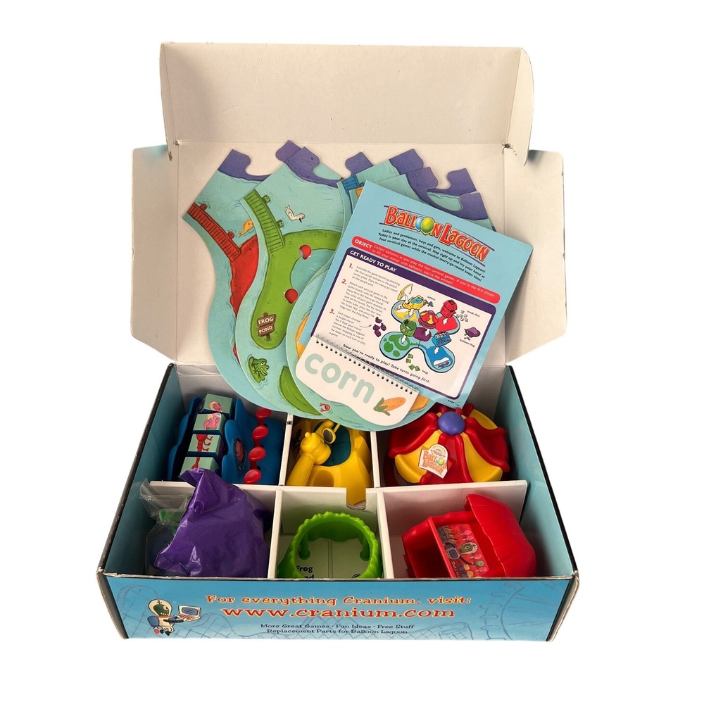 Cranium Balloon Lagoon Board Game 4-in-1 Carnival Kids 2004 Complete Working